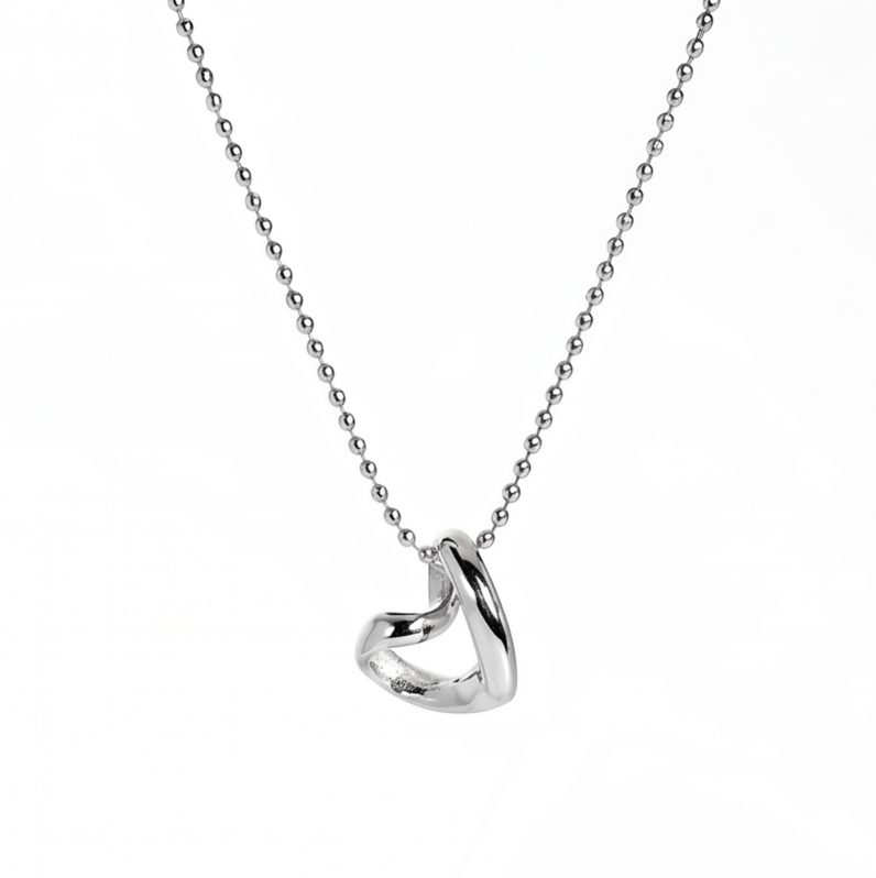 Dog and Cat Necklace Identification Tag Surgical Engraved Name Tag 2 Types Heart Pendant Ball Chain