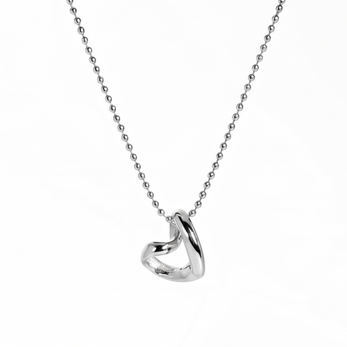 Dog and Cat Necklace Identification Tag Surgical Engraved Name Tag 2 Types Heart Pendant Ball Chain