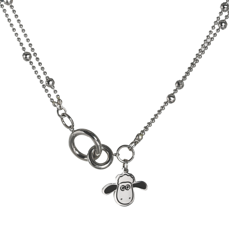 Dog and Cat Necklace Identification Tag Surgical Engraving Name Tag Grass Sheep
