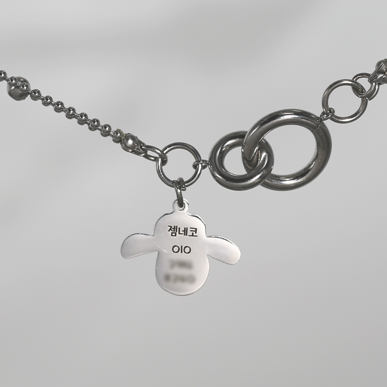 Dog and Cat Necklace Identification Tag Surgical Engraving Name Tag Grass Sheep