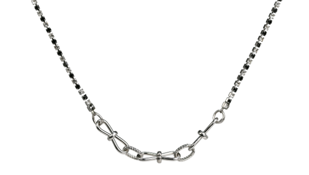 Puppy and Cat Necklace Surgical Steel Chain 8-Square Cubic