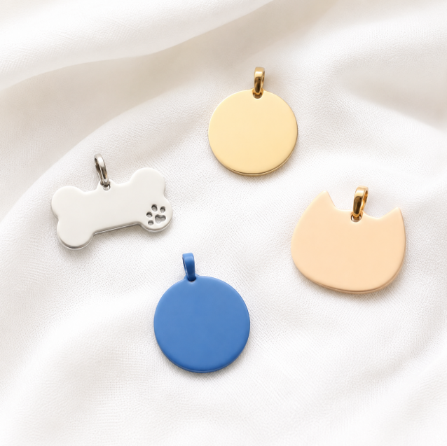 Dog Cat Necklace Identification Pendant Engraving Name Tag
