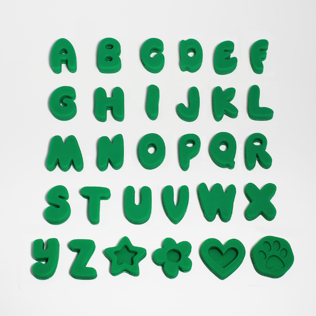 Dog Silicone Waterproof Leash Alphabet Custom Lightweight Silicone Charm Set of 3 and 5