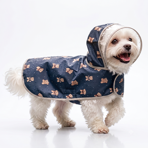 Dog Raincoat Transparent Hood Bear Waterproof Raincoat