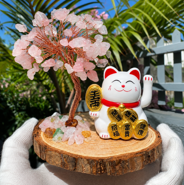 Natural Crystal Crystal Wood Feng Shui Interior Decoration 6 Types Lucky Objects Store Office Opening Gift