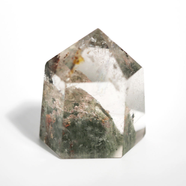Gempaw Natural Phantom Quartz Crystal Point Crystal Gemstone Object 54.7g