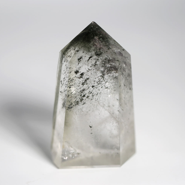 Gempaw Natural Green Phantom Crystal Point Crystal Gemstone Object 149g