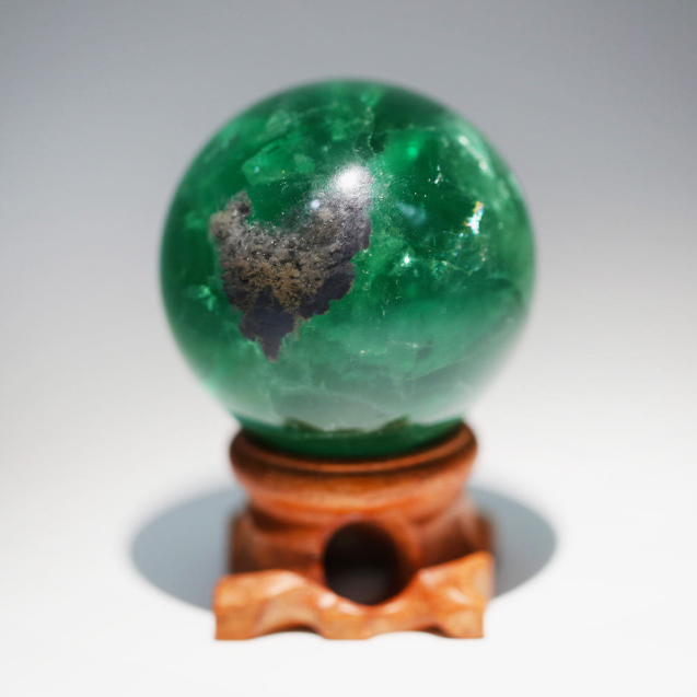 Gempaw Natural Crystal Gemstone Heart Green Fluorite Object 198g